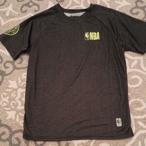 NBA Short Sleeve Performance Tee in Black with Neon Yellow Logos